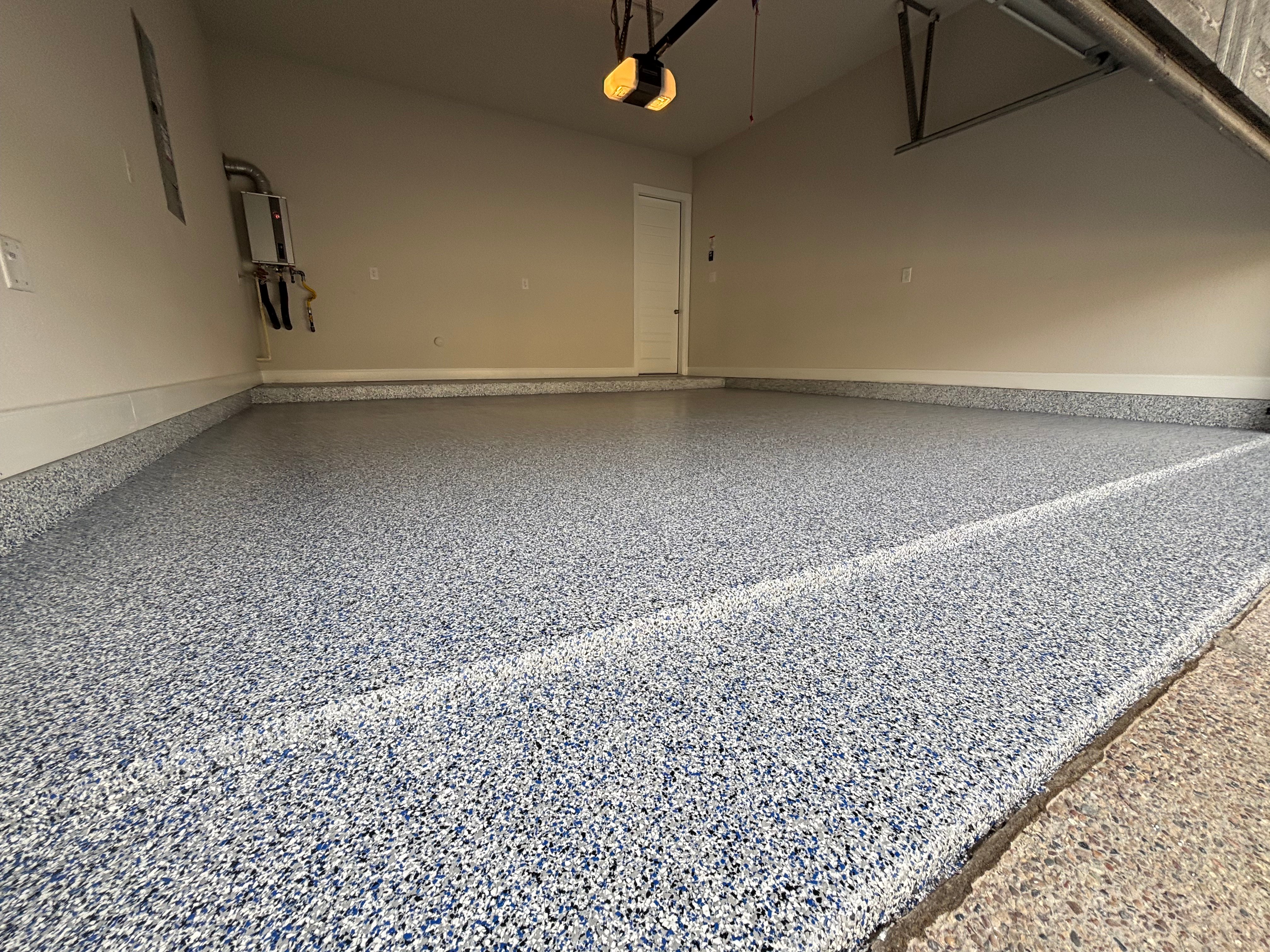 Blue Accent Flake Garage
