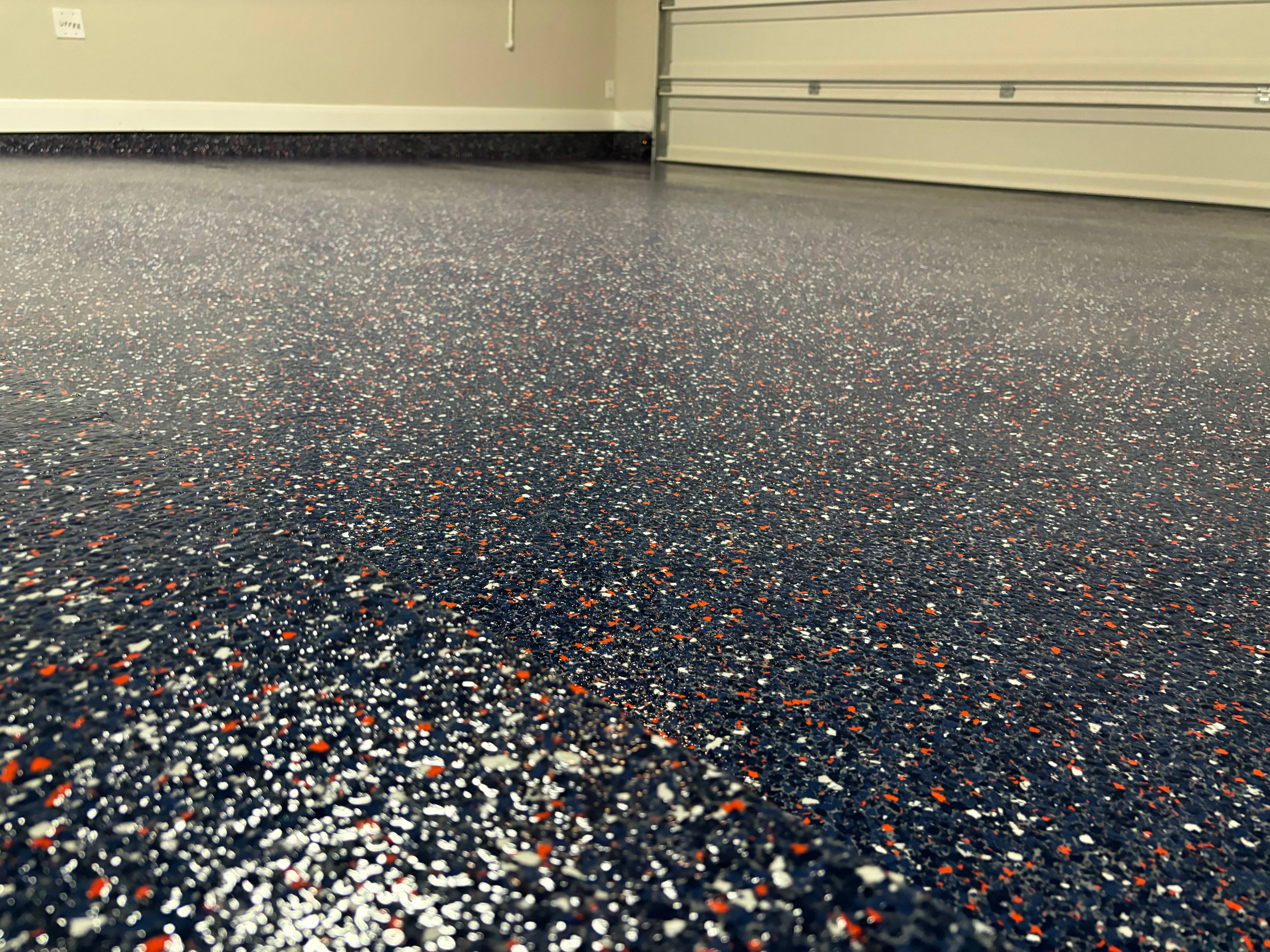 Navy & Orange Flake Garage